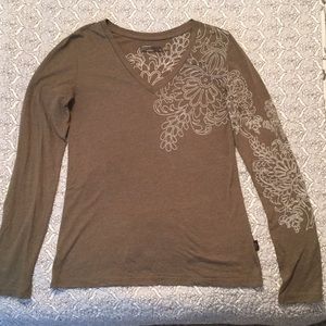 Prana Yoga Olive Cotton Tattoo T–Shirt M